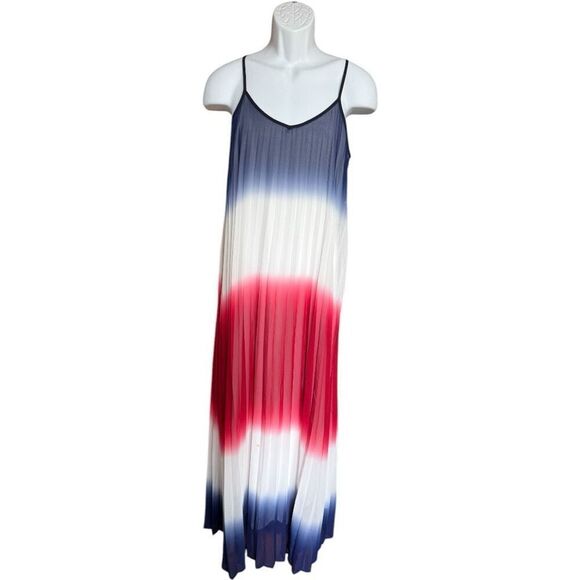 Charming Charlie Dresses & Skirts - Womens Charming Charlie Red White & Blue Patriotic Sleeveless Chiffon Dress - S